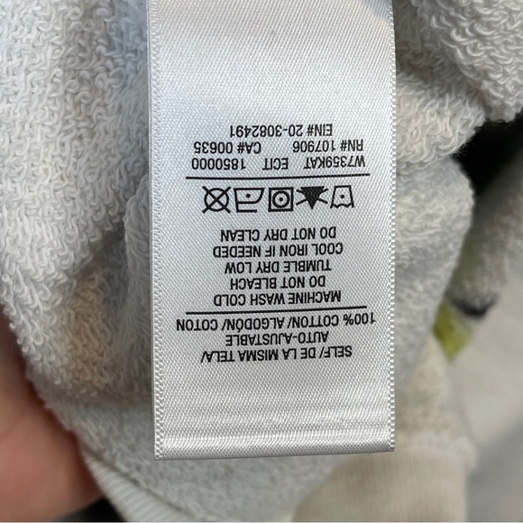 Hudson Pullover Cotton Tie-Dye Hoodie White Black Size S - Picture 5 of 7